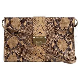 Jimmy Choo Clutch de couro exótico marrom Marrom