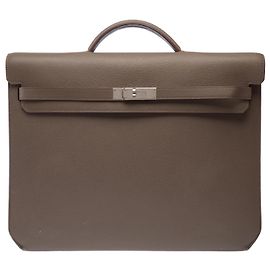 Hermès HERMES Kelly Depeches Leder Tasche in Grau - 102969 Grau