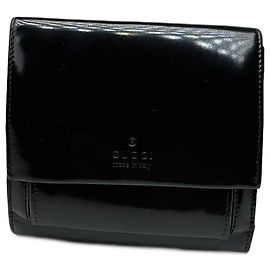 Vintage Gucci Patent Leather Wallet Black Black