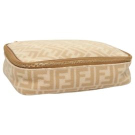 Céline Celine Vintage Toiletry Macadam Coated Canvas Beige
