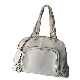 Bolsa Lancel Mademoiselle Adjani em couro branco creme Fora de branco