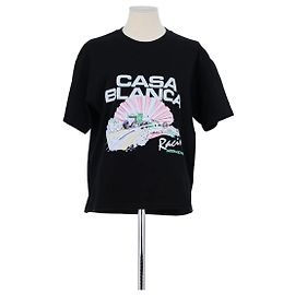 Casablanca Camiseta de algodón negra Negro