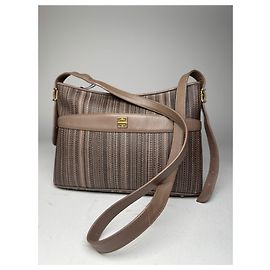 Sac en cuir vintage Givenchy rayé Marron