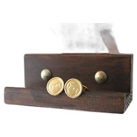 Chanel gold metal cufflinks Golden