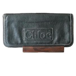 Chloé Navy Leather Wallet Navy blue