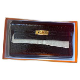 Hermès Wallet Black Gold Black
