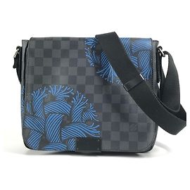 Louis Vuitton Damier Graphite District PM Messenger Bag Black Blue