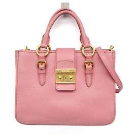 Miu Miu MADRAS RN0799 Bolsa de couro feminina Rosa