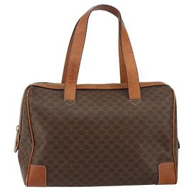 Céline Celine Macadam Handbag Macadam with leather Brown