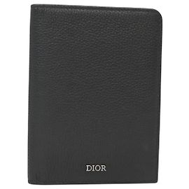 Christian Dior Bifold Card Holder Leather Black