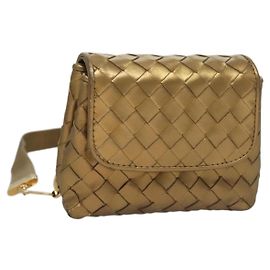 Borsa a spalla in pelle Bottega Veneta con pattina e catena D'oro