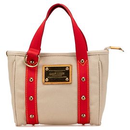 Bolsa Louis Vuitton Antigua Cabas PM Vermelho Bege