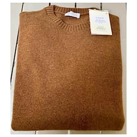 Autre Marque-Men’s Wool–Cashmere Blend Sweater by Fpstyle – Size 48 – Made in Italy – NEW with Tags-Caramel
