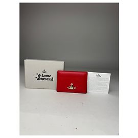 Vintage Vivienne Westwood Leather Card Holder Red Red