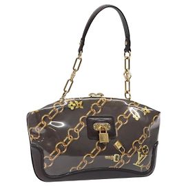 Pochette PVC sur soie imprimée Louis Vuitton Charms Marron