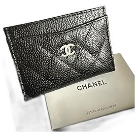 Chanel classic cardholder Black Silver hardware