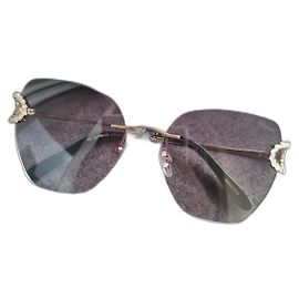 Chopard SCHM14S Sonnenbrille Dunkelgrau Metall Anthrazitgrau