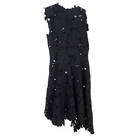 Max Mara Sportmax Spitzen-Midi-Kleid aus schwarzem Polyester Schwarz