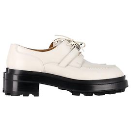 Chaussures Derby Hermès First en cuir blanc Marron Rouge