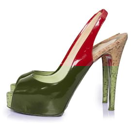 Christian Louboutin-Christian Louboutin Patent leather sandals-Red