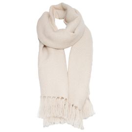 Jil Sander Strickschal mit Fransen Weiß Roh