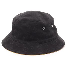 Cappello Bucket in Cotone Monogram Louis Vuitton Nero