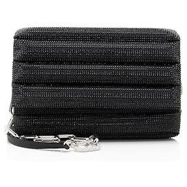 Clutch Judith Leiber Satin Crystal Fizzoni Nero