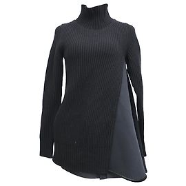 Mini-Kleid aus schwarzer Wolle mit Rollkragen von Sacai Schwarz