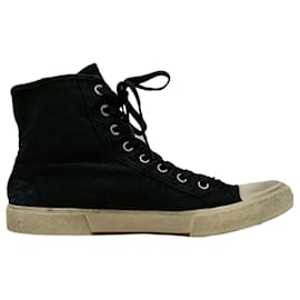 Balenciaga-Tênis de cano alto Balenciaga Paris em lona azul marinho-Marrom,Vermelho