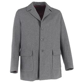 Loro Piana Textured Single-Breasted Blazer with Pockets in Grey Wool Grey