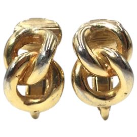 Pendientes de metal dorado vintage Dior Dorado Metálico