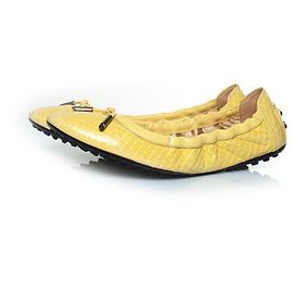 Ballerines en cuir python jaune Tod's Jaune
