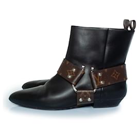 Louis Vuitton-Louis Vuitton Rhapsody leather ankle boots-Black