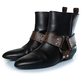 Louis Vuitton-Louis Vuitton Rhapsody leather ankle boots-Black