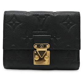 Louis Vuitton-Louis Vuitton Pochette Metis Monogram Empreinte Compact Wallet-Black