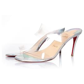 Christian Louboutin-Christian Louboutin Just nothing iridescent sandals-Metallic