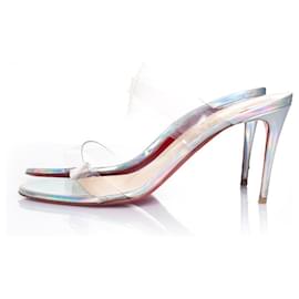Christian Louboutin-Christian Louboutin Just nothing iridescent sandals-Metallic