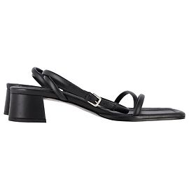 The Row Kate Block-Heel Sandals in Black Leather Black