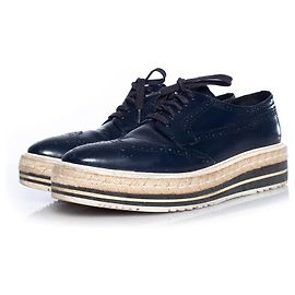 Prada Plattform Brogue Sneakers Blau