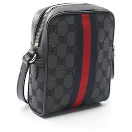 Balenciaga-Bolsa de Ombro em Lona e Couro Balenciaga × GUCCI Hacker Project-Preto