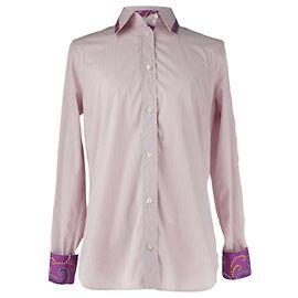 Camicia in cotone a righe rosa Etro Multicolore
