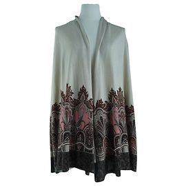 Cardigã de seda estampado oversized Etro Marrom Bege