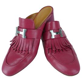 Hermès Hermes Pink Rivoli Mules Pink