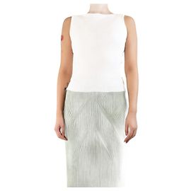 Autre Marque Cremfarbener gerippter Tanktop - Größe S Roh