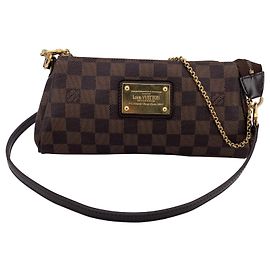 Bolsa de ombro de tecido Louis Vuitton Eva Marrom