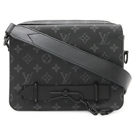 Louis Vuitton Monogram Eclipse Steamer Messenger Bag Black