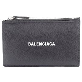 Portafoglio lungo in pelle per monete e carte Balenciaga Nero