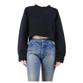 Veronica Beard Schwarzer cropped Scuba-Pullover - Größe L Schwarz