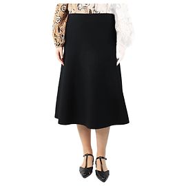 Theory Schwarze ausgestellte Crepe-Midikleid - Größe L Schwarz