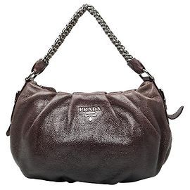 Prada Leder Schultertasche Lila